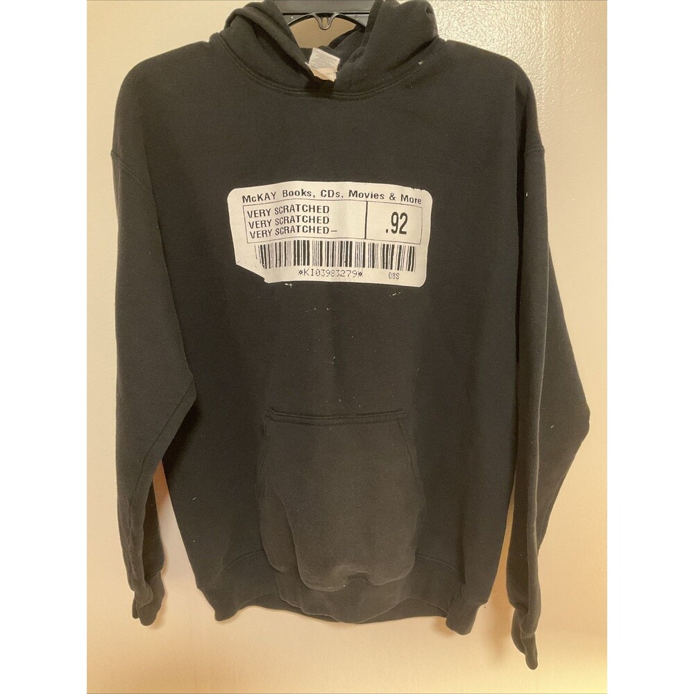 McKay Men’s M Black Sweatshirt Very Scratched CD Barcode